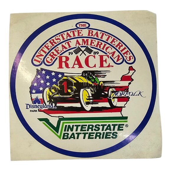 Interstate Batteries Great American Race Stickers 87 Disneyland Norfolk 89 World - Picture 7 of 8